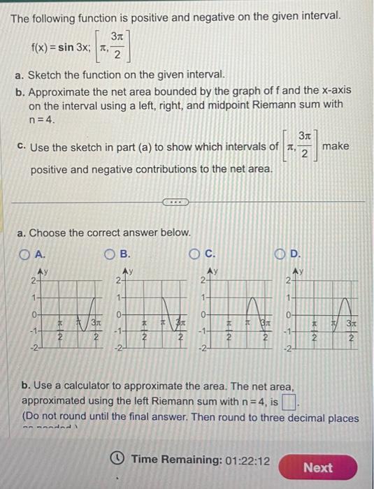 Solved The following function is positive and negative on | Chegg.com