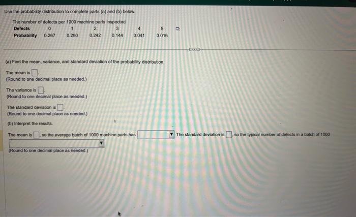 Solved Use the probabiity distribution to complete parts (a) | Chegg.com
