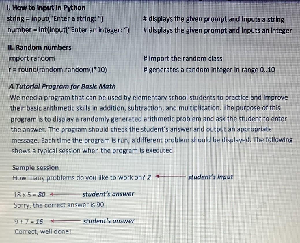 Solved 1. How to Input In Python string = Input(