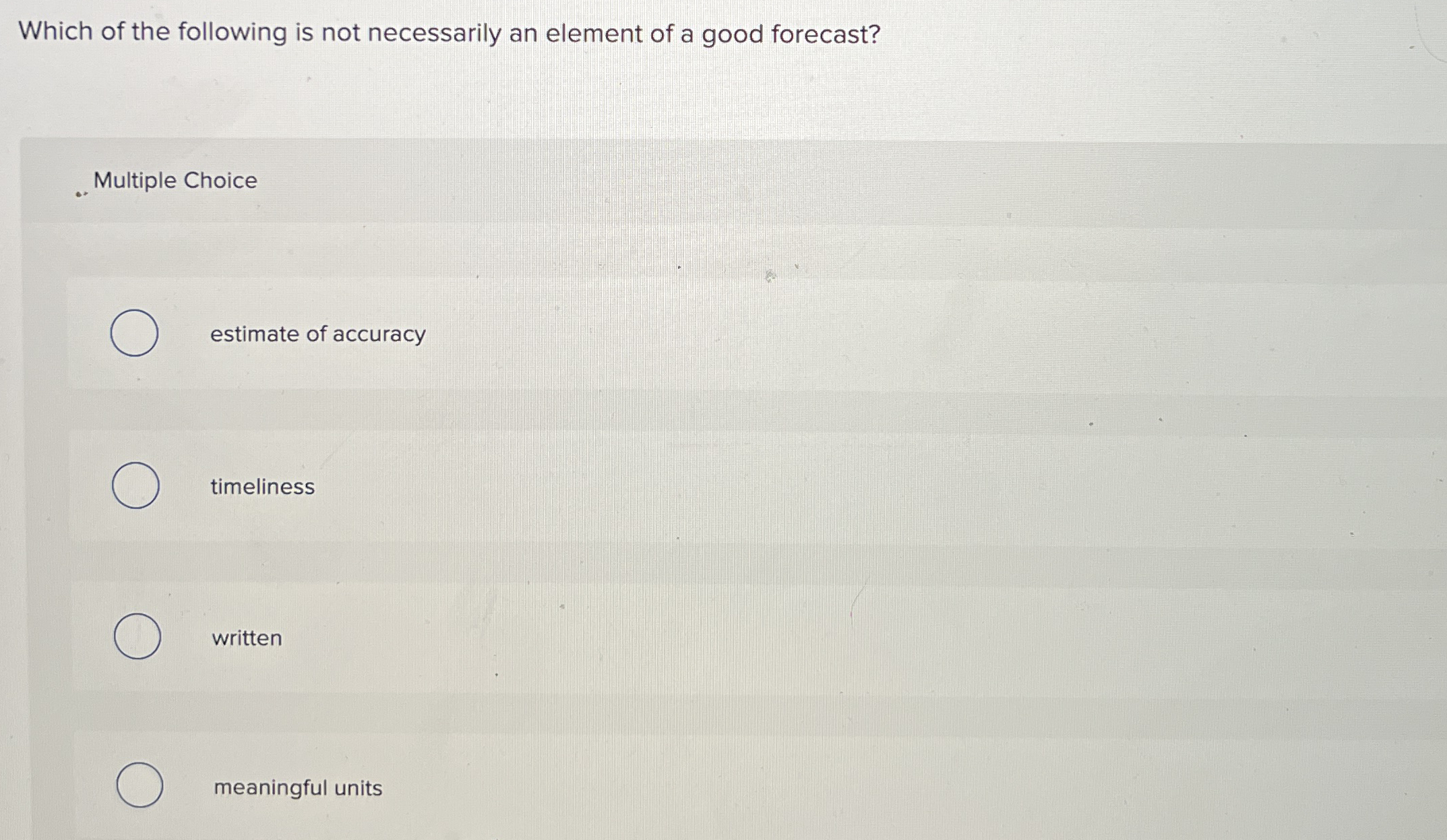 Solved Which of the following is not necessarily an element | Chegg.com