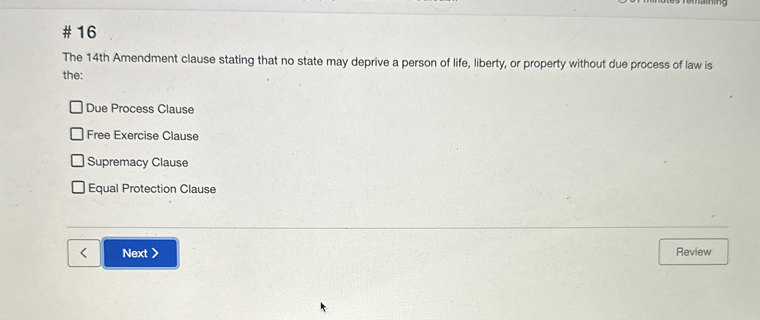 Solved 16The 14th Amendment clause stating that no state