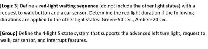 Solved Question 1 Logic 3] Define a red-light waiting | Chegg.com