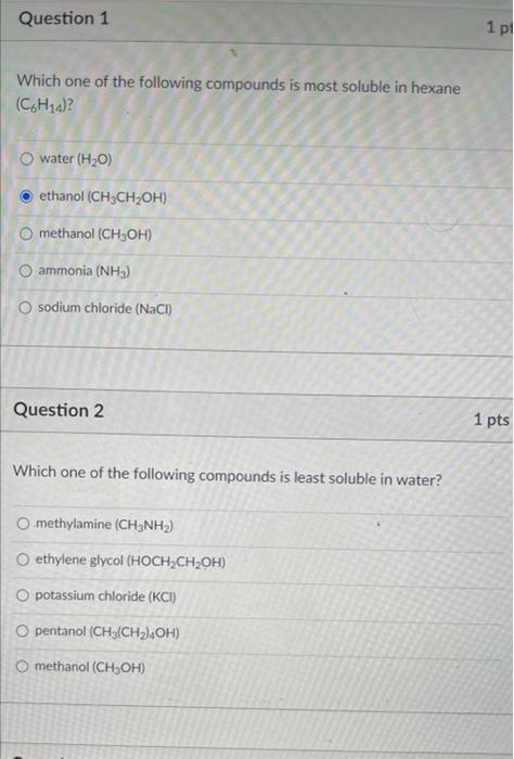 Solved Question 1 1 pl Which one of the following compounds | Chegg.com