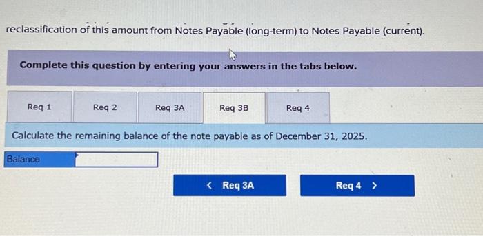 Solved eclassification of this amount from Notes Payable | Chegg.com
