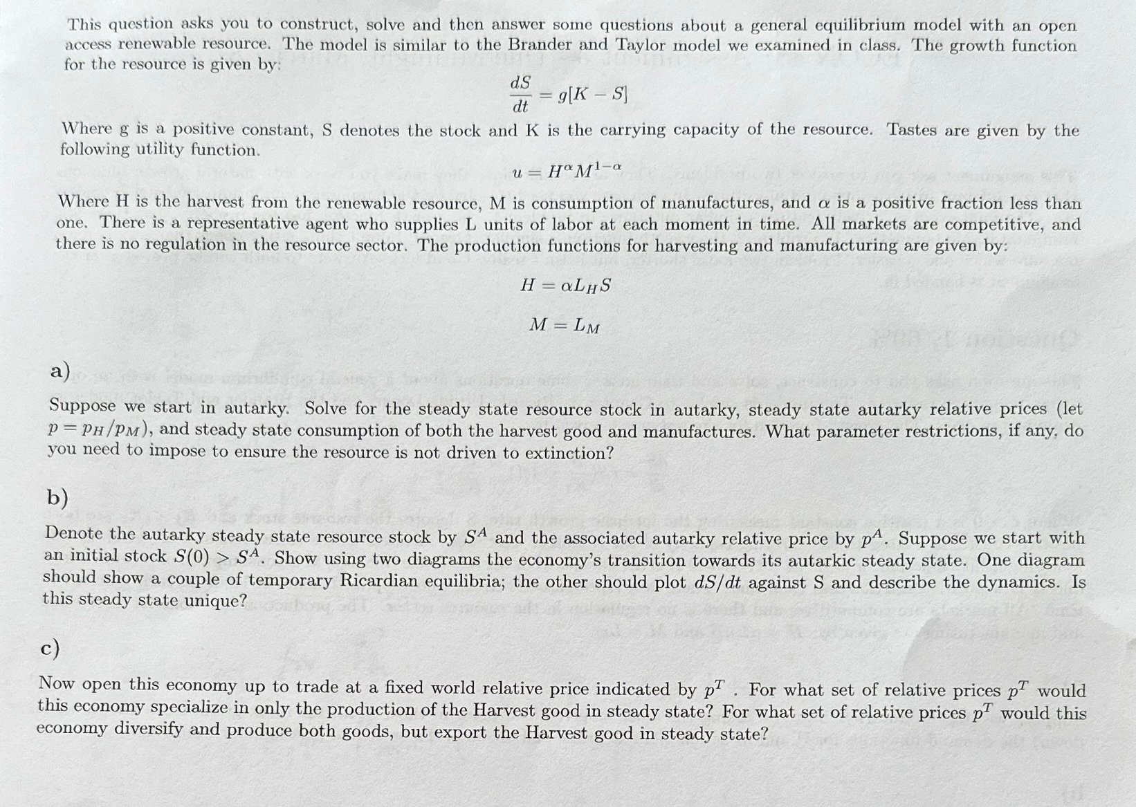 Solved This question asks you to construct, solve and then | Chegg.com