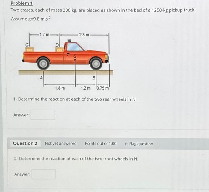 Solved Problem 1 Two Crates, Each Of Mass 206 Kg, Are Placed | Chegg.com