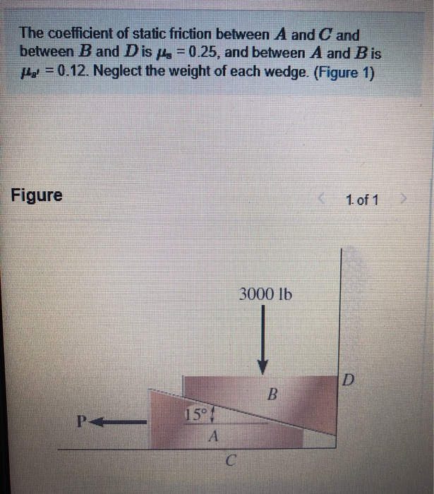 Solved The coefficient of static friction between A and C | Chegg.com