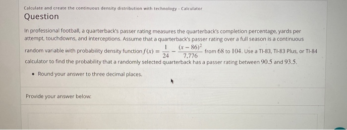 Quarterback Passer Rating Calculator