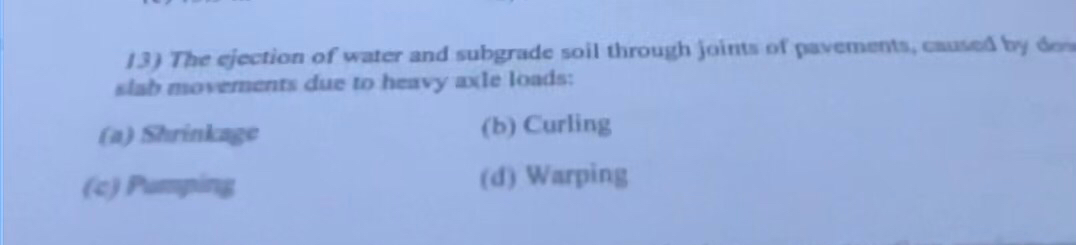 Solved The ejection of water and subgrade soil through | Chegg.com
