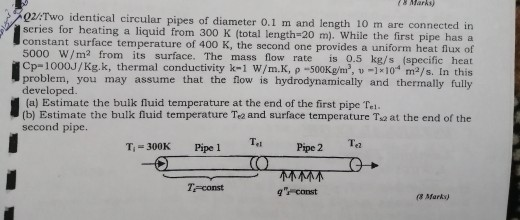 Solved 18 Marks 02/:Two identical circular pipes of diameter | Chegg.com