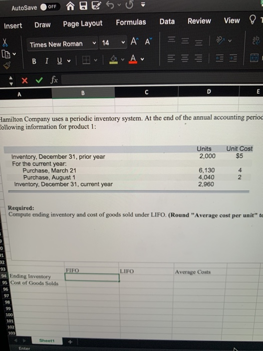 Autosave Off A Ae Sro Insert Draw Page Layout Chegg Com