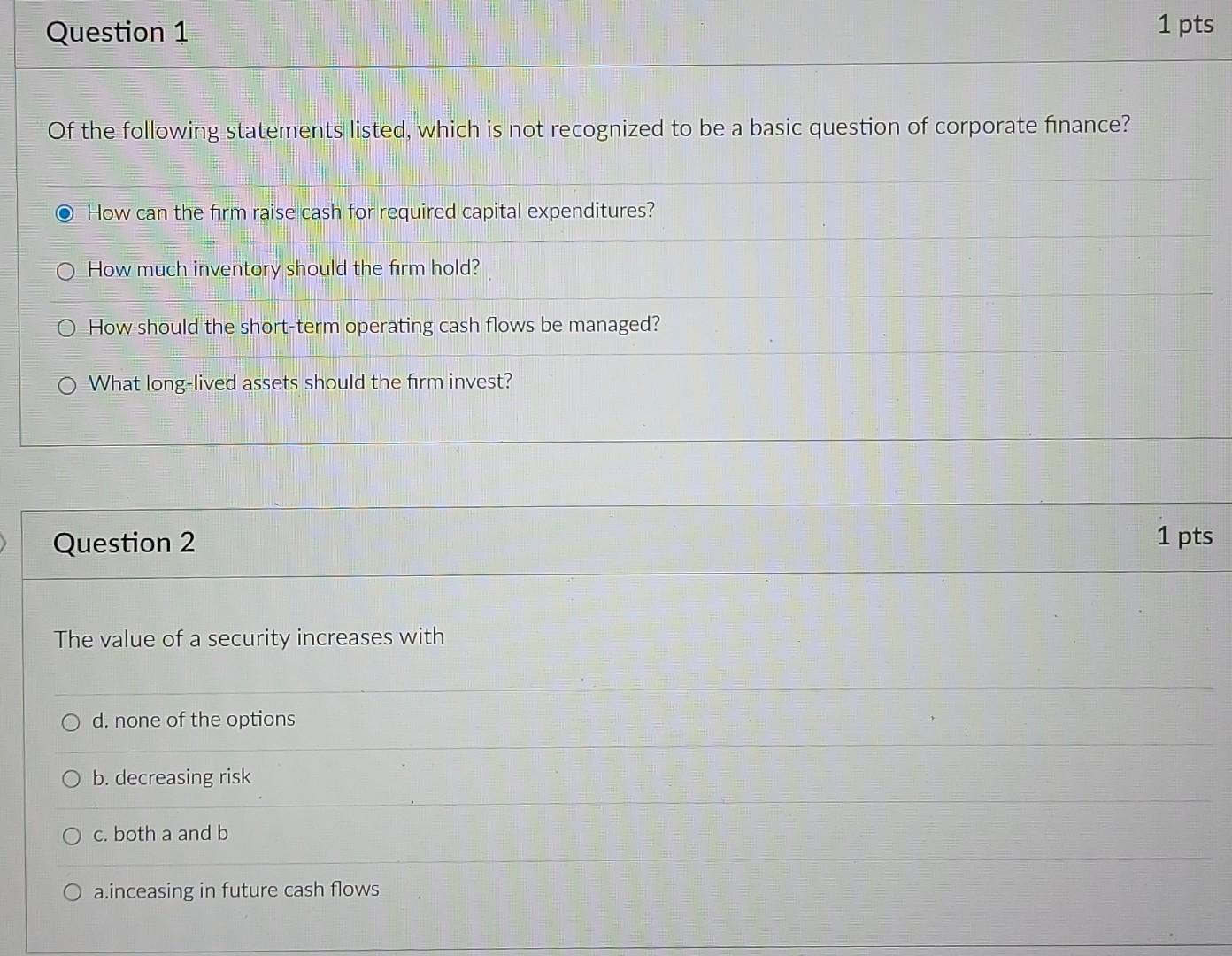 Solved Question 1 1 pts Of the following statements listed, | Chegg.com
