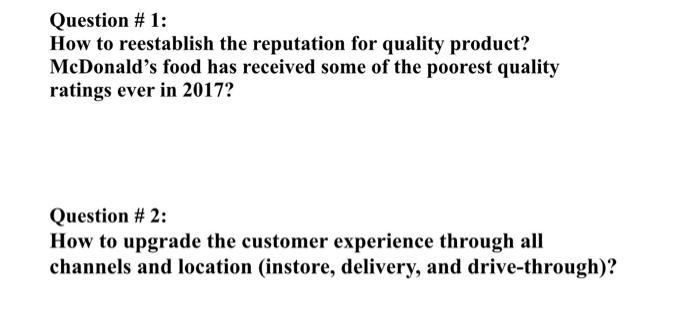 mcdonald's case study answers