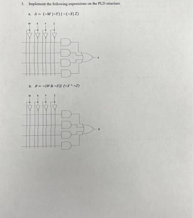 Solved Implement The Following Expressions On The PLD | Chegg.com