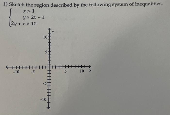 Solved 1) Sketch the region described by the following | Chegg.com
