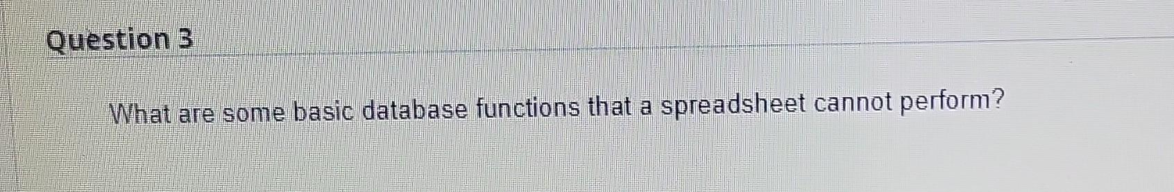 Which of the following is NOT a database | Chegg.com