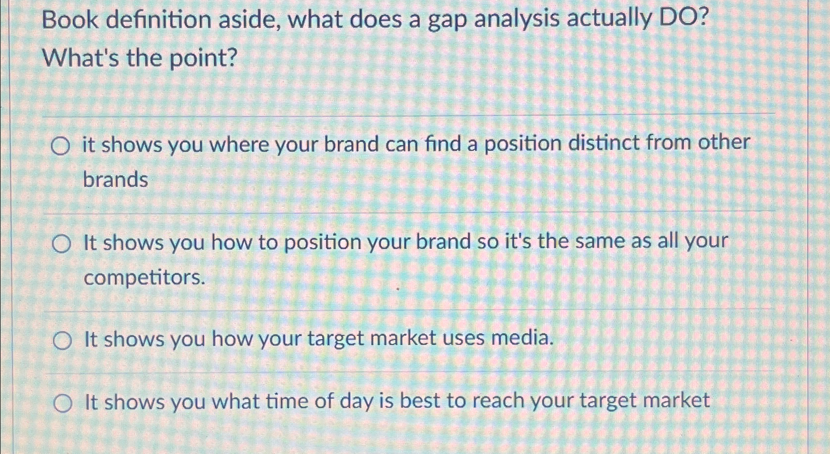 Solved Book definition aside, what does a gap analysis | Chegg.com