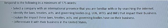 Solved Respond to the following in a minimum of 175 words: | Chegg.com