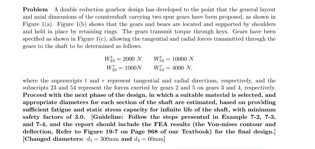 Solved Problem A double reduction gearbox design has | Chegg.com