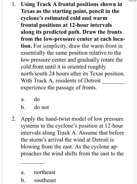 Solved TRACK B TRACK A Figure 1. Two Hypothetical Tracks For | Chegg.com