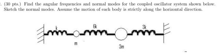 Solved (30 pts.) Find the angular frequencies and normal | Chegg.com