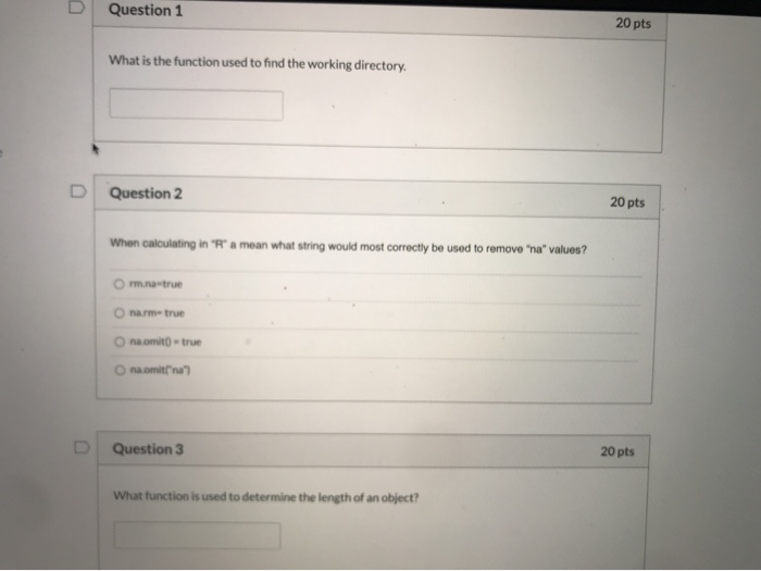 Solved Question 1 20 pts What is the function used to find | Chegg.com