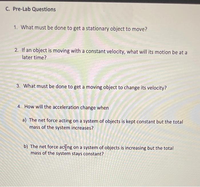 Solved Remote Lab 2 Newton's second Law Forces,