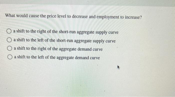 Solved What would cause the price level to decrease and | Chegg.com