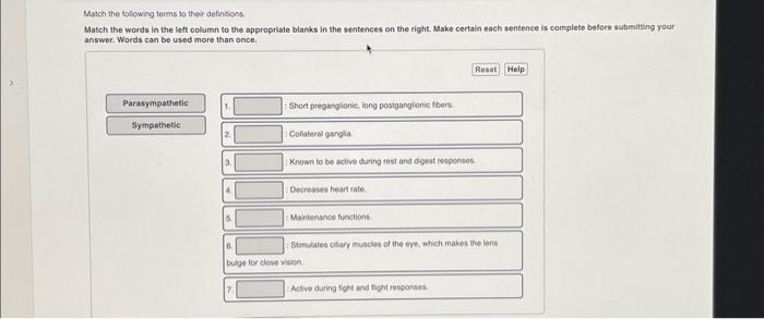 Solved Makch the following terms to their defineigns. Match | Chegg.com