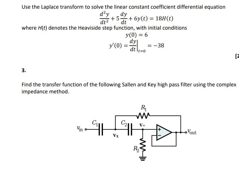 Solved Use the Laplace transform to solve the linear | Chegg.com