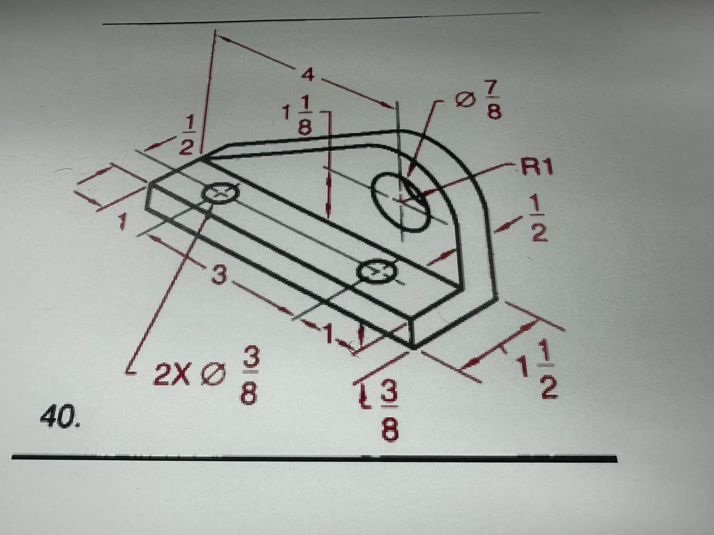 Solved Draw front view, top view, right side view | Chegg.com