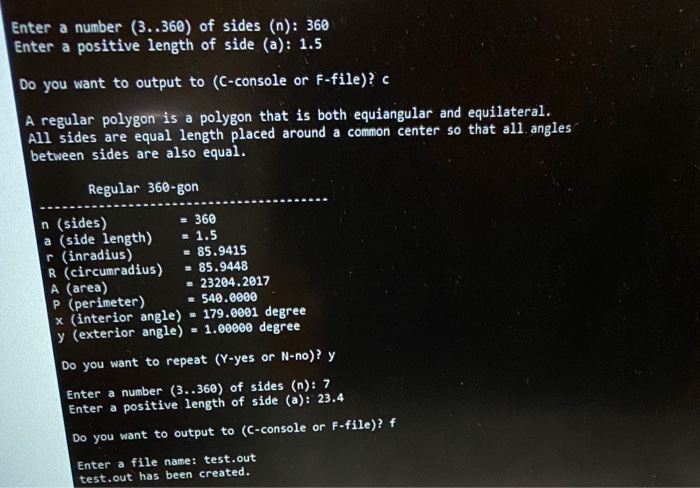 Solved Write a Java program named Regular PolygonCalculator | Chegg.com
