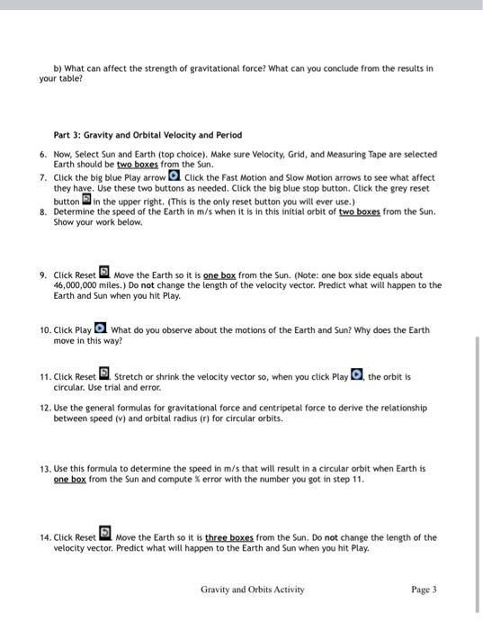Solved Gravity And Orbits Learning Objectives Students Will Chegg