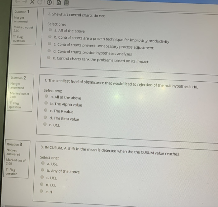 Solved Question 1 2. Shewhart control charts do not Not yet | Chegg.com