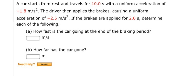 A Car Starts From Rest And Travels For 5.0 S