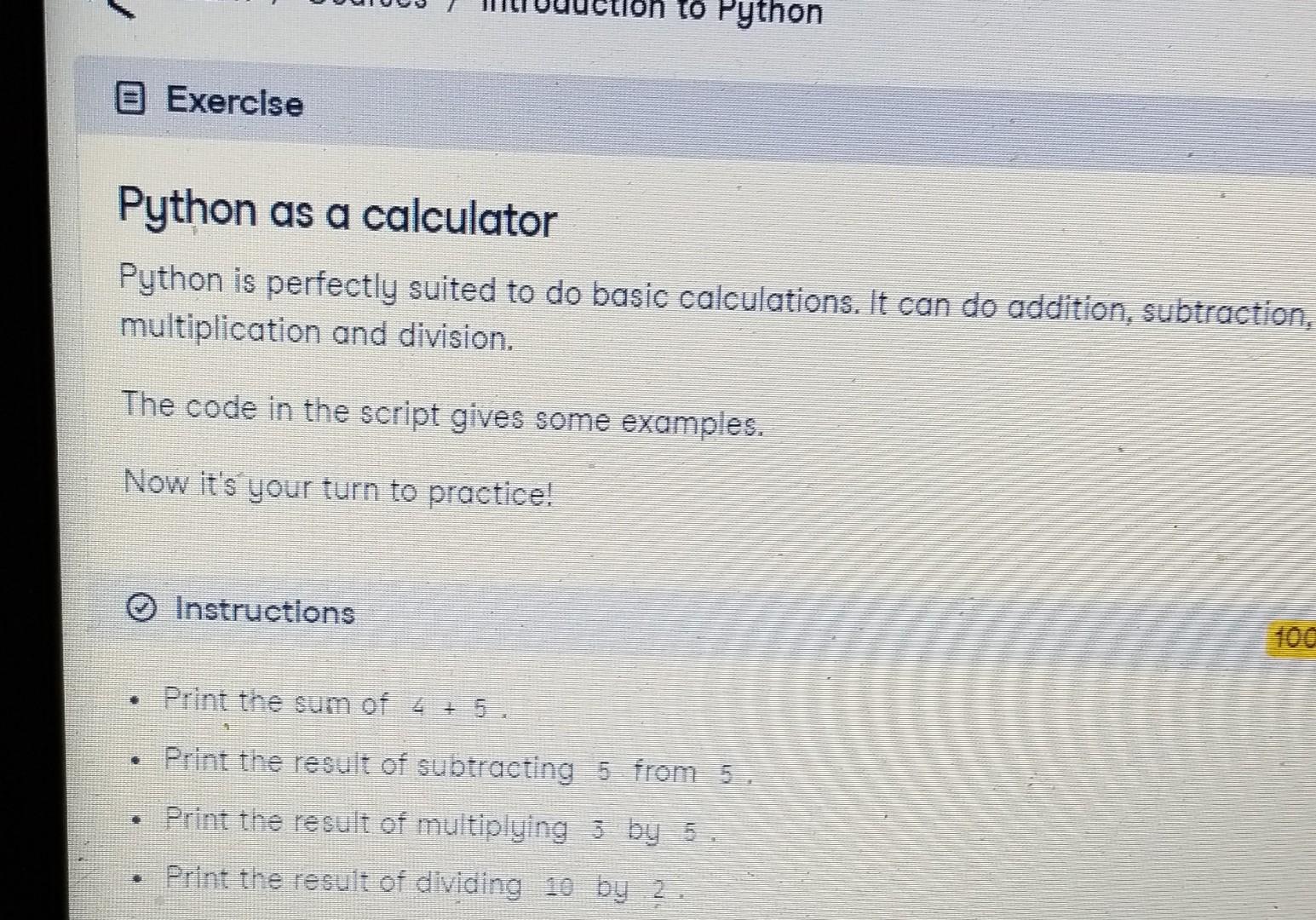 Solved Python As A Calculator Python Is Perfectly Suited To Chegg Solved Python As A Calculator Python Is Perfectly Suited To Chegg