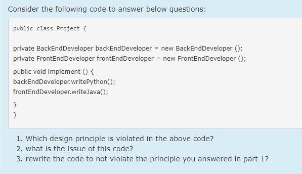 Solved Consider the following code to answer below | Chegg.com