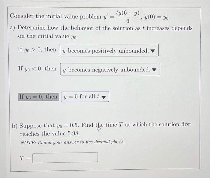 Solved Consider the initial value problem | Chegg.com