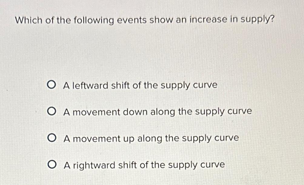 Solved Which of the following events show an increase in | Chegg.com