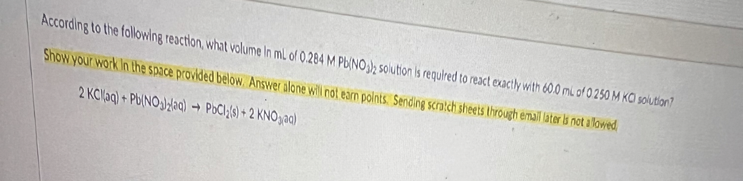 Solved Show your work In the space provided below. Answer | Chegg.com