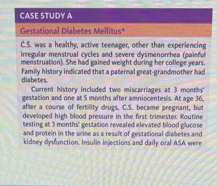 gestational diabetes case study for students