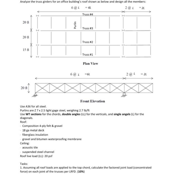 Solved Analyze the truss girders for an office building's | Chegg.com