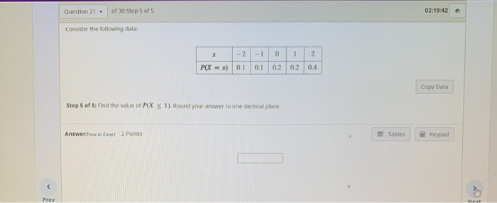 Solved Question 21. of 30 Step 1 of 5 02:20:51 Consider the | Chegg.com