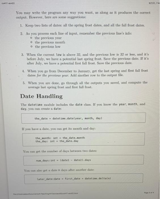 I need help with this python assignment. The starter | Chegg.com