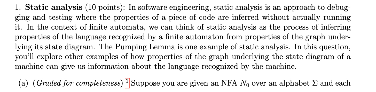 Solved Static analysis (10 ﻿points): In software | Chegg.com
