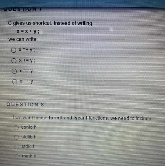 Solved Question C Gives Us Shortcut Instead Of Writing X Chegg Com