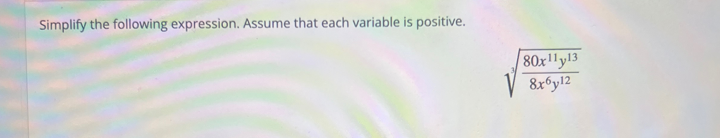 Solved Simplify the following expression. Assume that each | Chegg.com