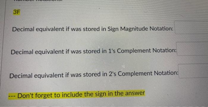 decimal equivalent in sign magnitude form