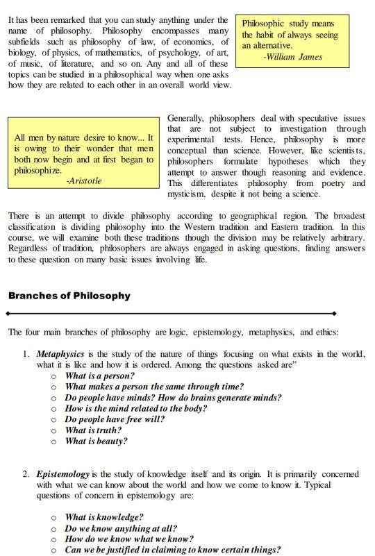 philosophy of education past questions and answers
