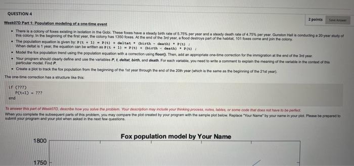 Solved Week070 Part 1: Population modeling of a one-time | Chegg.com